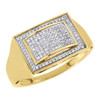 10K Yellow Gold Mens Diamond Pinky Ring Round Cut Pave Set Domed Top  0.25 Ct.