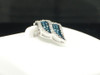 Ladies 10K White Gold Blue Diamond Designer Pendant Charm For Necklace .10 Ct.