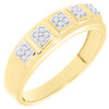 Diamond Wedding Band Mens 10K Yellow Gold Round Cut Engagement Ring 0.14 Ct.