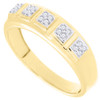 Diamond Wedding Band Mens 10K Yellow Gold Round Cut Engagement Ring 0.14 Ct.