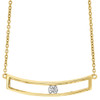 14K Yellow Gold Sliding Bar Diamond Pendant Necklace 15.75" Cable Chain 0.10 CT.