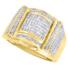14K Yellow Gold Mens Princess Cut Pave Invisible Diamond Fashion Pinky Ring 1 Ct