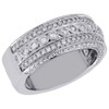 Mens 10K White Gold Round Diamond Wedding Band Ring 9.25mm Bezel Set 1.75 Ct.