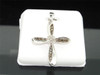 Ladies .925 Sterling Silver Cross Jesus Brown Diamond Pendant Charm For Necklace