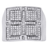 10K White Gold Mens Round Cut Diamond Fashion Pinky Ring Pave Square 0.51 Ct.