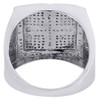 10K White Gold Mens Round Cut Diamond Fashion Pinky Ring Pave Square 0.51 Ct.