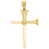 10K Yellow Gold Diamond Hammer Designer Cross Pendant 1.70" Mens Charm 1/4 CT.