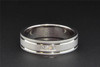 Diamond Brushed Finish Wedding Band 14K White Gold Mens Ring 0.12 Ct