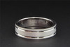 Diamond Brushed Finish Wedding Band 14K White Gold Mens Ring 0.12 Ct