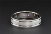 Diamond Brushed Finish Wedding Band 14K White Gold Mens Ring 0.12 Ct