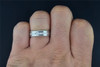 Diamond Brushed Finish Wedding Band 14K White Gold Mens Ring 0.12 Ct