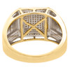 Mens 10K Yellow Gold Diamond Cross Pinky Ring Statement Square Frame Band 1/3 CT