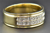 Diamond Wedding Band 14K Yellow Gold Round Cut Mens Channel Setting Ring 0.51 Ct