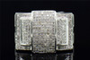 Diamond Fashion Pinky Ring 10K White Gold Mens Round Cut Pave Design 3/4 Tcw.