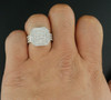 Diamond Statement Pink Ring Mens 10k White Gold Round Cut Pave Band 1.30 Ct.