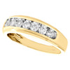 10K Yellow Gold Round Diamond 7 Stone Channel Set Wedding Band Mens Ring 3/4 CT.
