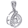 Dancing Diamond Slide Pendant Necklace Ladies 10K White Gold 0.10 CT.