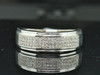 Wedding Band Round Diamond .925 Sterling Silver Mens Pave Ring 0.35 Ct.
