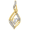 Heart Solitaire Diamond Pendant Yellow Gold Round Charm 0.14 CT.