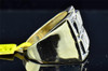 Mens 10K Yellow Gold White Round Cut Pave Diamond Domed Face Pinky Ring .48 ct.