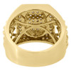 10-karätiger Gelbgold-Diamant-Ring für den kleinen Finger, Herren-Stufen-Statement-Band, kubanischer Schaft, 0,66 ct.