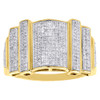 10K Yellow Gold Mens Diamond Statement Pinky Ring Round Cut Pave Set 0.60 Ct.