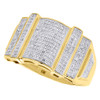 10K Yellow Gold Mens Diamond Statement Pinky Ring Round Cut Pave Set 0.60 Ct.