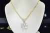 Solitaire Diamond Flower Pendant Ladies Rose Charm 10K Yellow Gold .38 Ct.