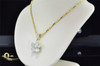 Solitaire Diamond Flower Pendant Ladies Rose Charm 10K Yellow Gold .38 Ct.