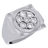 10K White Gold Mens Round Diamond Fluted Bezel Set Designer Pinky Ring 0.50 Ct.