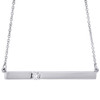 14K White Gold Rectangular Diamond Bar Pendant Necklace 16" Cable Chain 0.10 CT.