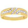 Diamond Wedding Band 10K Yellow Gold Round Cut Men's Anniversary Ring 0.12 Ct.