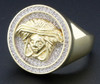 Diamond Medusa Head Statement Pinky Ring .925 Sterling Silver Round Pave 0.50 Ct