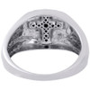 Mens Black Diamond Cross Religious Wedding Band Ring 925 Sterling Silver 0.25 Ct