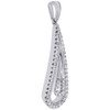10K White Gold Diamond Pointed Teardrop Pendant Dangling Center Necklace 0.25 CT
