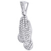 Mens Diamond Praying Hands Pendant .925 Sterling Silver Fully Iced Charm 0.45 Ct