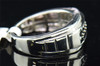 Mens .925 Sterling Silver Black & White Diamond Engagement Wedding Band Ring