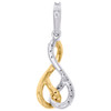 10K Two Tone Gold Diamond Infinity Pendant Intertwined Love Necklace 0.33 CT.