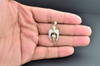 Mini Angel Diamond Pendant 10K Yellow Gold Praying Hands Charm Wings 0.23 CT