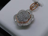 LADIES ROSE GOLD .25C PAVE DIAMOND FLOWER PENDANT CHARM