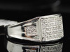 10K MENS WHITE GOLD .27CT DIAMOND FLAT FACE PINKY RING