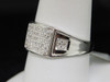 10K MENS WHITE GOLD .27CT DIAMOND FLAT FACE PINKY RING