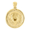 Diamond Lion Pendant Mens 10K Yellow Gold Round Pave Animal Charm 0.35 Tcw.