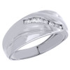 Diamond Wedding Band .925 Sterling Silver Engagement Ring 0.27 Ct.