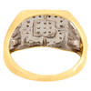 10K Yellow Gold Mens Round Cut Pave Diamond Fashion Flat Top Pink Ring 0.25 Ct.