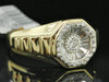 MENS YELLOW GOLD BAGUETTE DIAMOND WEDDING BAND RING .5C