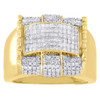 14K Yellow Gold Mens Domed Invisible Princess Cut Diamond Pinky Ring 1.20 Ct.