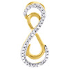 10k Yellow Gold Round Diamond Infinity Pendant  Necklace 0.10 CT.