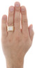 10K Yellow Gold Diamond Pinky Ring Mens Flexible Step Shank Fluted Band 0.50 ct.
