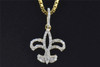 Diamond Fluer de lis Pendant 10K Yellow Gold 0.25 CT. Round Cut Charm